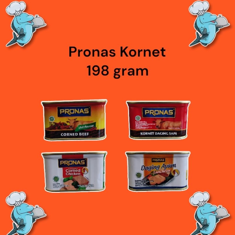 

Pronas Kornet 198 gram / Kornet Sapi / Kornet Sapi Pedas / Kornet Ayam / Kornet Ayam Luncheon