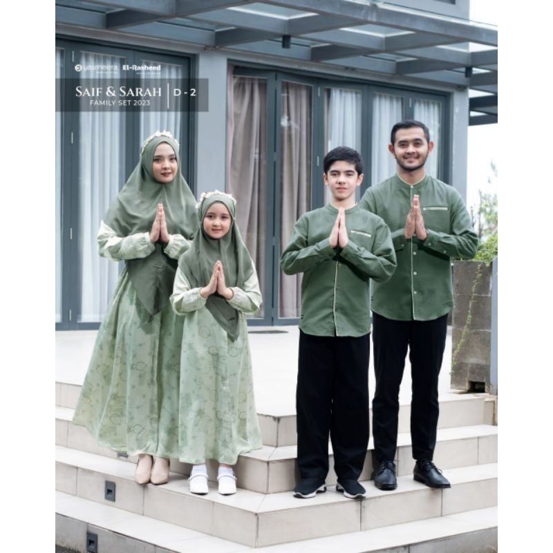 Sarimbit Family Premium Saif - Sarah Green by Yasmeera|Sarimbit Terbaru 2023|Gamis Myslimah|BajubLeb