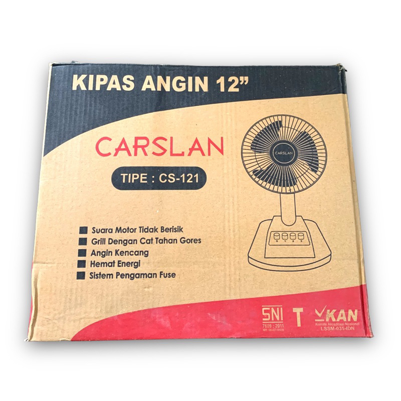 Kipas Angin Carslan Desk Fan cs-121 / Kipas 2 Fungsi Dinding/Meja Carslan 12 Inch SNI