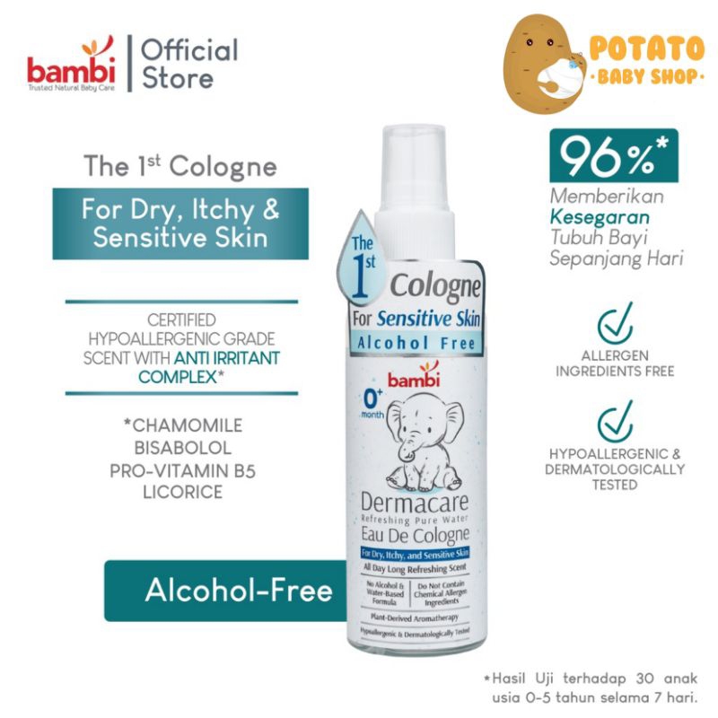 Bambi Dermacare Refreshing Pure Water Eau De Cologne - Parfum Bayi