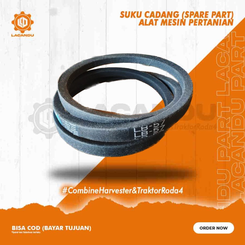 V BELT LB 52 MITSUBOSHI SUPER AG X / FANBELT DROS - PERONTOK - PROSESS - ASLI YANMAR AW70 - AW 82 - 