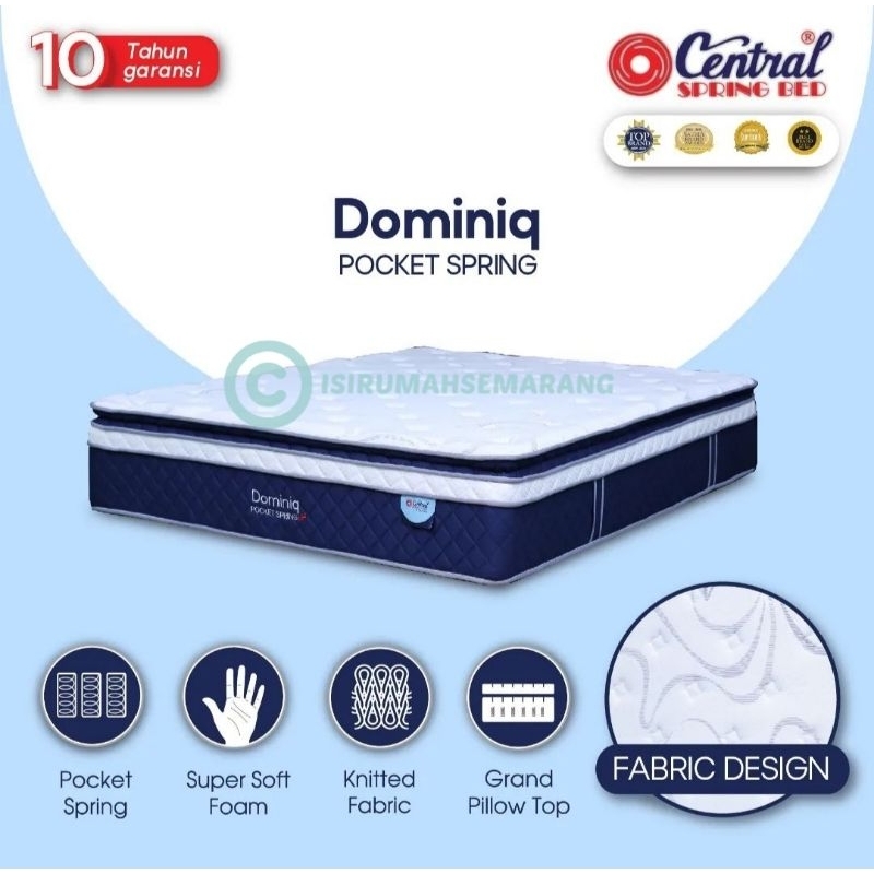 Matras CENTRAL DOMINIQ POCKET PLUSHPILLOW uk. 180x200 - Harga Pabrik FREE ONGKIR kota Semarang