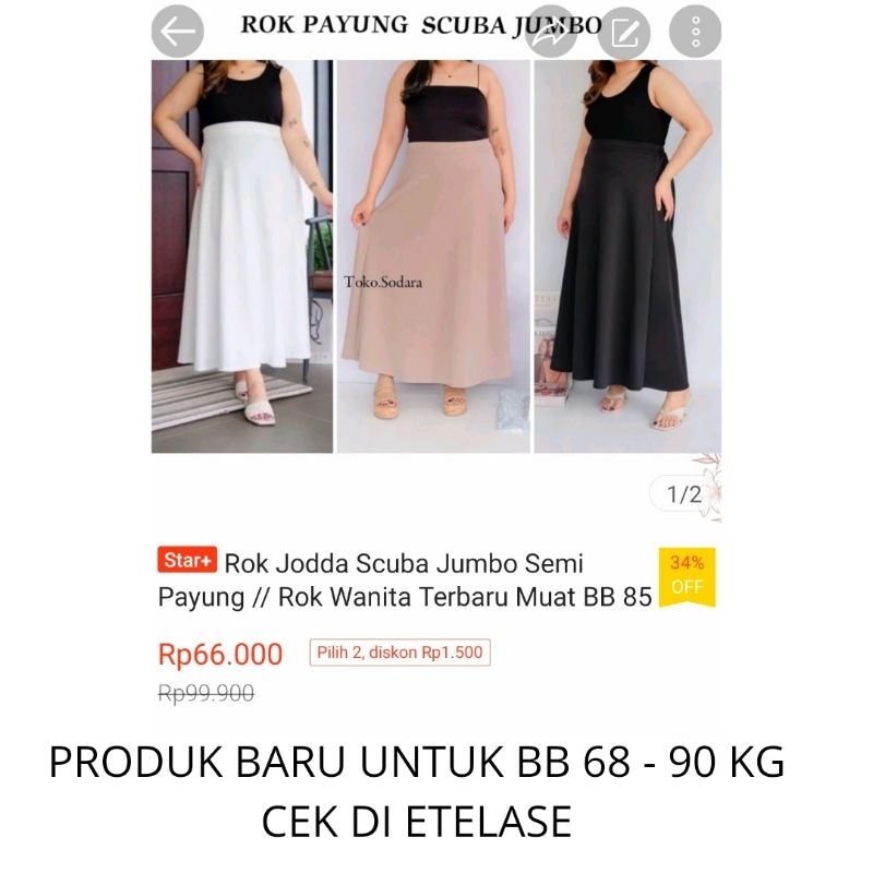 Rok Payung Jodda Scuba Panjang // Rok Muslim // Rok Murah // Rok Polos // Rok scuba Bisa CoD