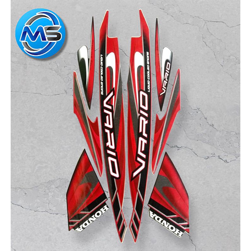 Stiker Striping Motor Vario 110 Karbu 2009 Merah Sticker Lis Body Standar