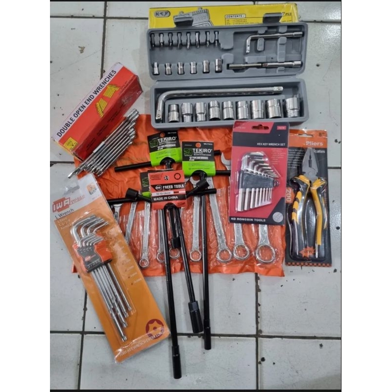 paket kunci shok set ring pas - kunci pas - kunci T tekiro set / tools kit set 68 pcs