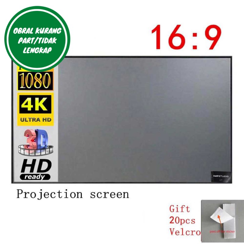 [OBRAL RIJEK] Kain Layar Proyektor Anti-light Ambient Screen Curtain - L21