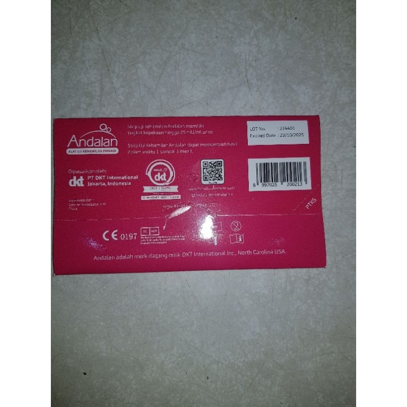 Tespack Andalan / Strip Tespack / Alat Uji Kehamilan / Andalan