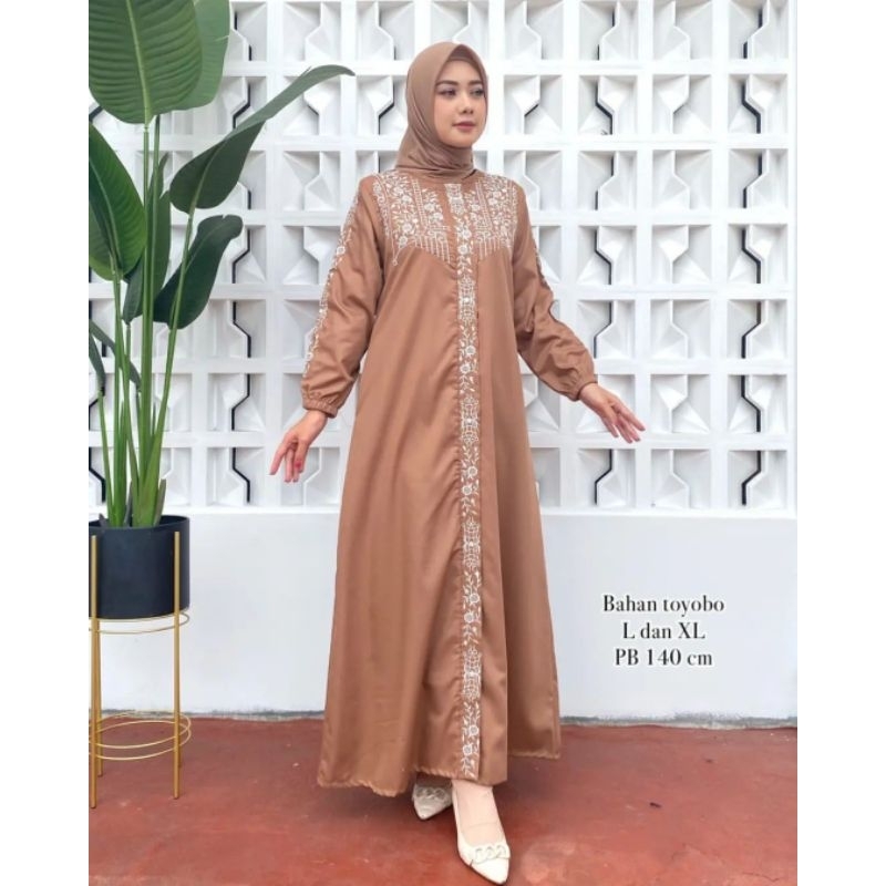 ( COD) NEW GAMIS MADENA KATUN JEPANG  TOYOBO PREMIUM BORDIRAN // GAMIS KATUN TOYOBO BORDIR // GAMIS 