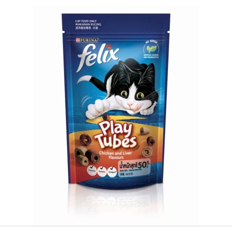 Free Gift + Cemilan Kucing Felix  Play Tubes 50 gr Purina Cat Food