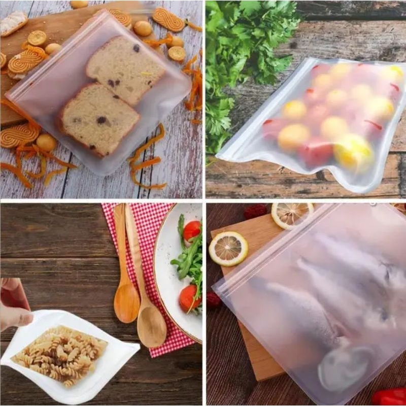 Kantong Kedap Udara Vacuum Bag Ziplock Pouch Plastik Makanan Reusable