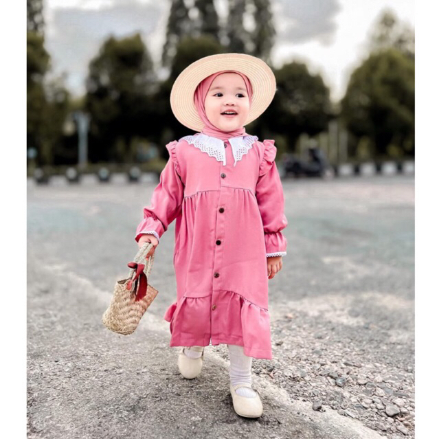 Rayna Dress Tunik Anak Perempuan Free Bandana