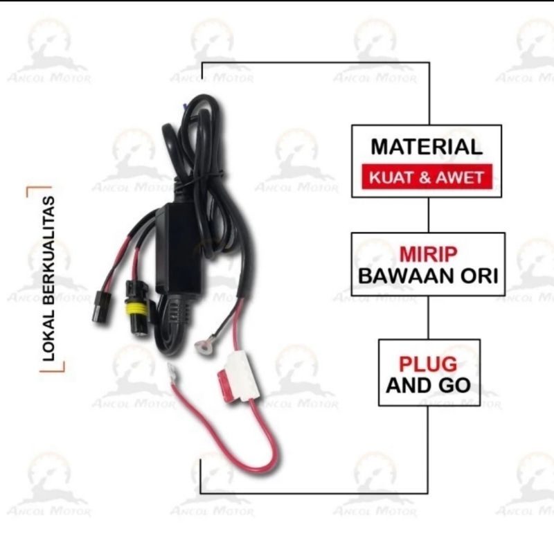 RELAY SET LAMPU HID MOTOR