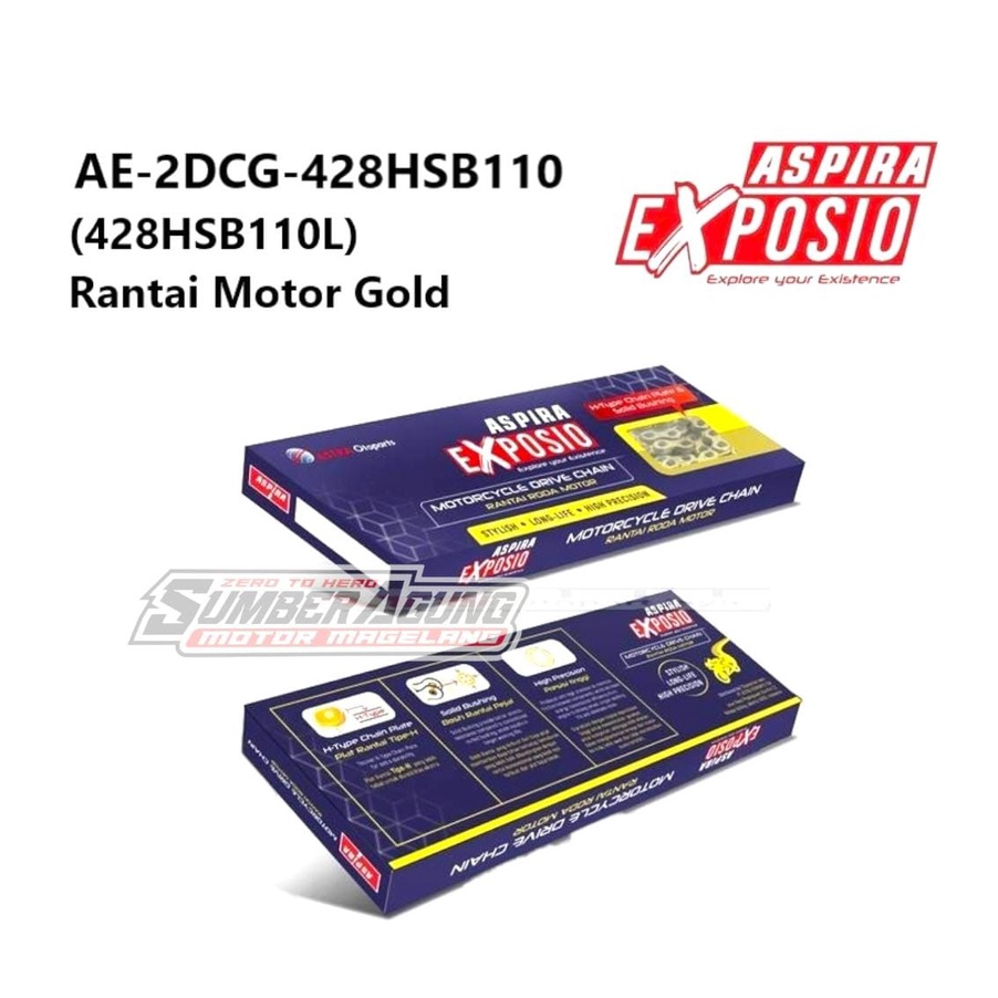 RANTAI GOLD EXPOSIO 428H-110L MOTOR JUPITER Z SHOGUN BLADE SUPRA ORI ASPIRA
