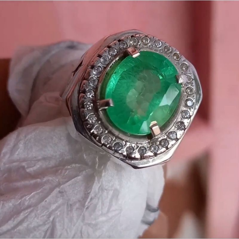 Green Catam Chatam Ring Perak Silver 925 Handmade