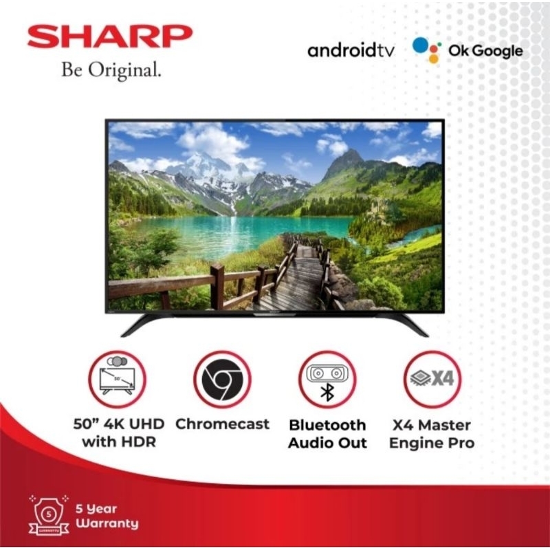SHARP 4TC50DK1i LED TV 50 inch Digital Smart Android 4K UHD TV 4T C50DK1i