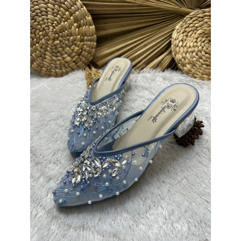 sepatu wedding wanita dhara iceblue 5cm tahu