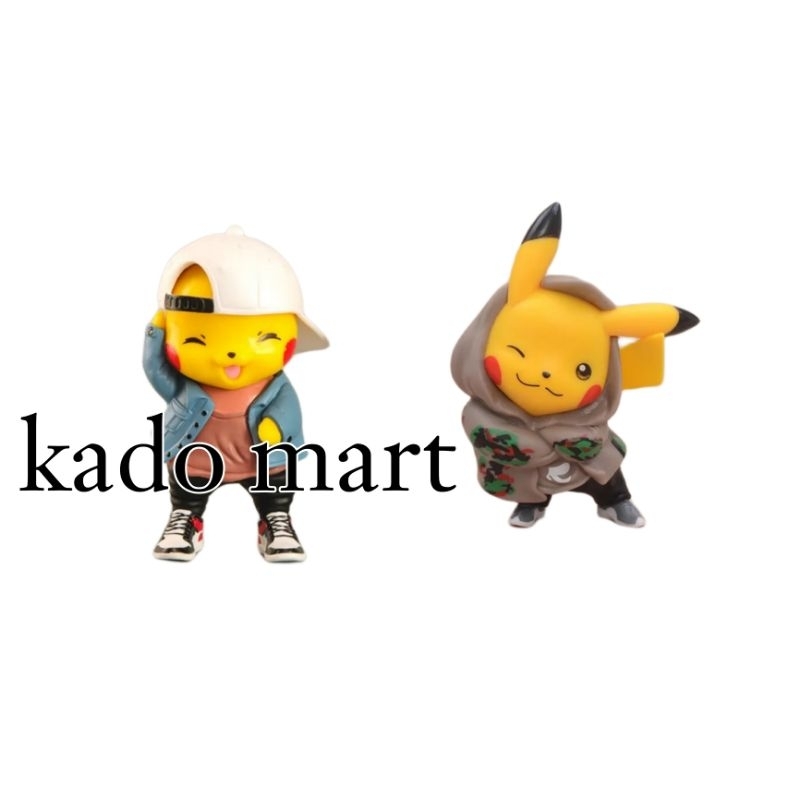 action figure pokemon pikachu mainan topper cake miniatur
