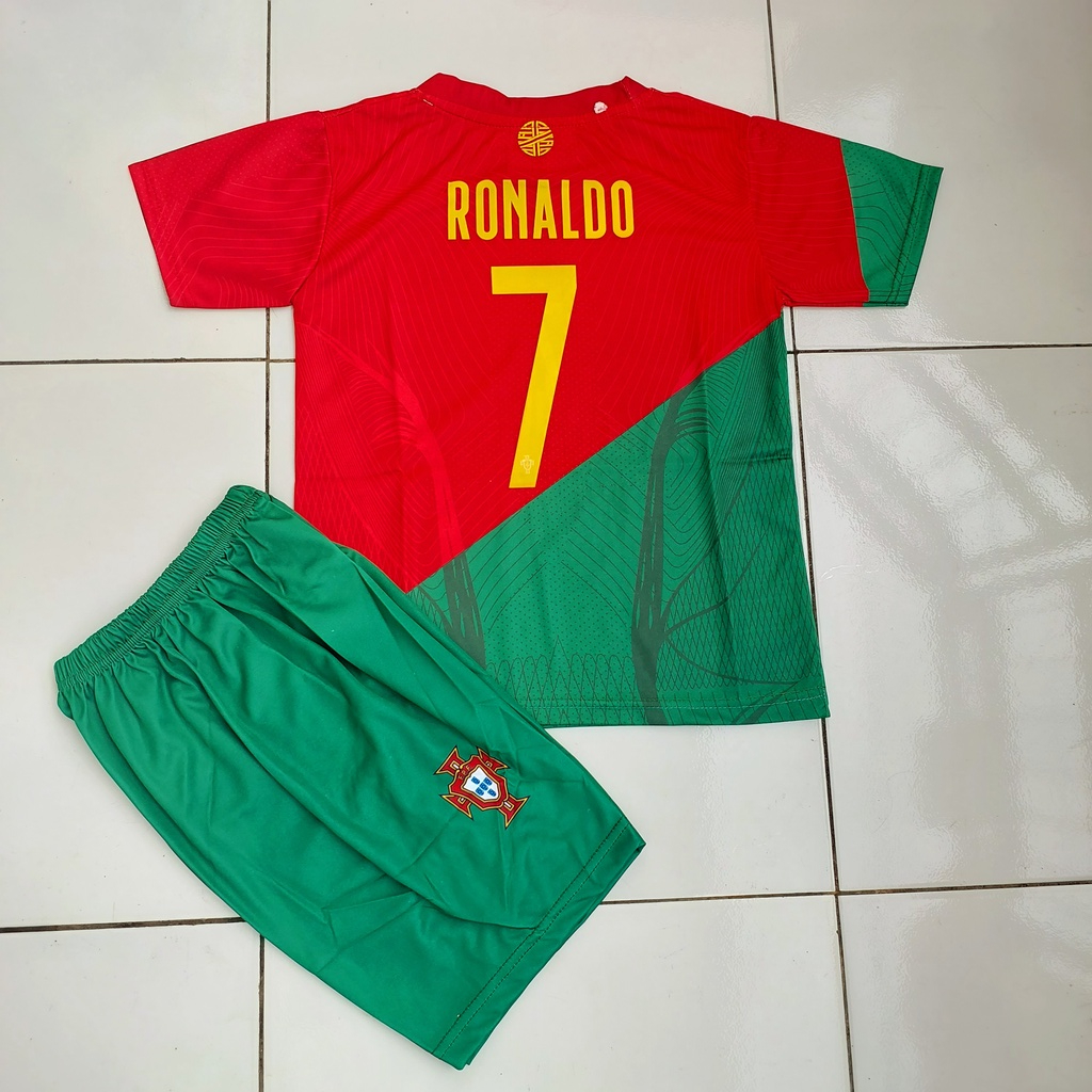 jersey baju bola PIALA DUNIA  anak portugal HOME/setelan baju bolA anak portugal/jersey bola ronaldo portugal