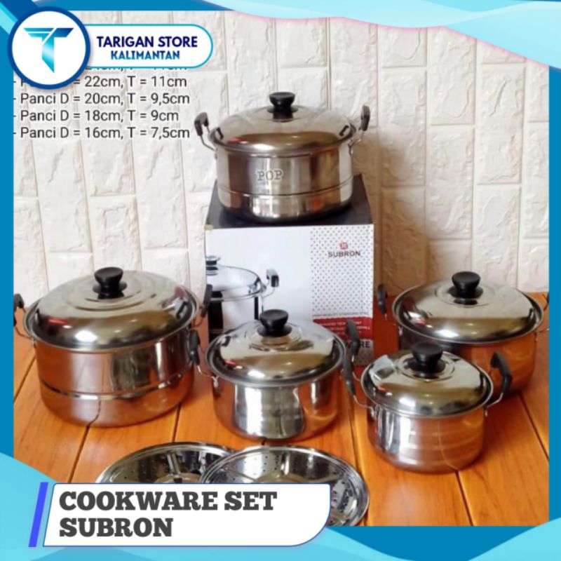 Panci Set Subron 12pcs + Steamer /
Cookware Set Steamer 12pcs / Panci Set