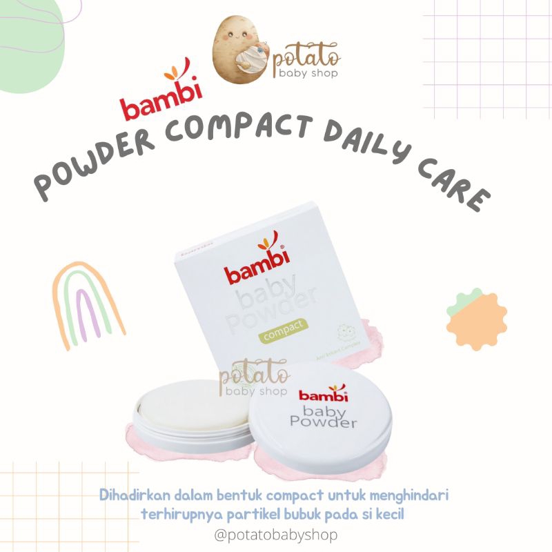 Bambi Baby Powder Compact Calming &amp; Comfort Daily Care - Bedak Bambi