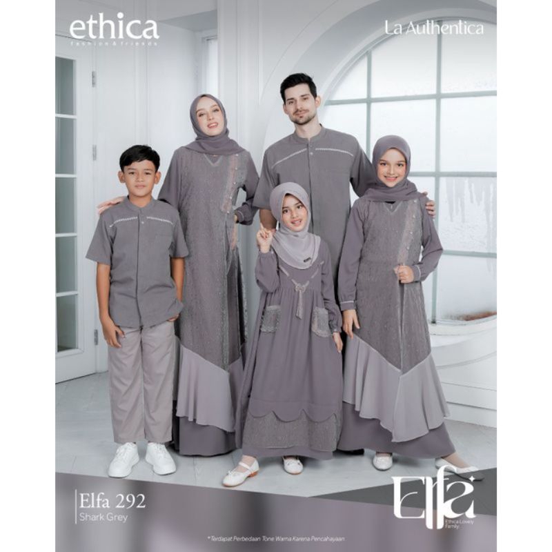 Sarimbit Keluarga Elfa 292 Shark Grey By Ethica-Baju Lebaran 2023-Gamis-Ethica