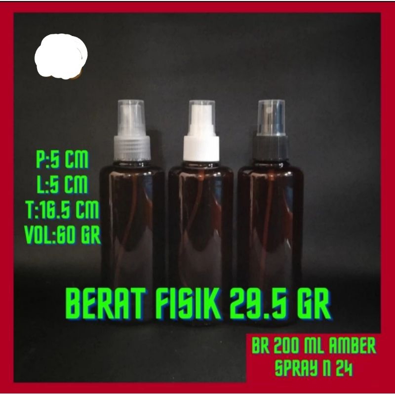 Botol 200ml Botol Spray 200ml Botol 200ml Amber Tutup Spray Botol Plastik 200ml Tebal Botol PET