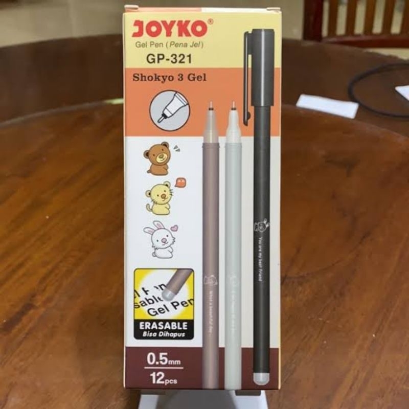 

[BOX ISI 12] PULPEN JOYKO GP-321 ERASABLE PEN 0.5 MM SHOKYO 3 / BALLPOINT BISA DIHAPUS / PULPEN BISA DI HAPUS / PULPEN CAIR / GEL PEN