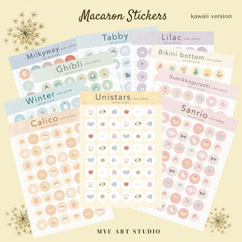 

MYE ART STUDIO Stiker Kertas Macaron Dots Paper Sticker DIY Planner Scrapbook