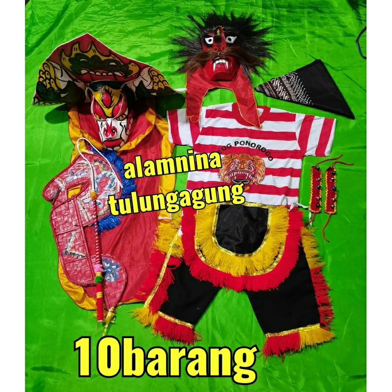 bujang ganong kuda lumping cambuk barongan setelan kaos reog ponorogo udeng jawa gelang kaki