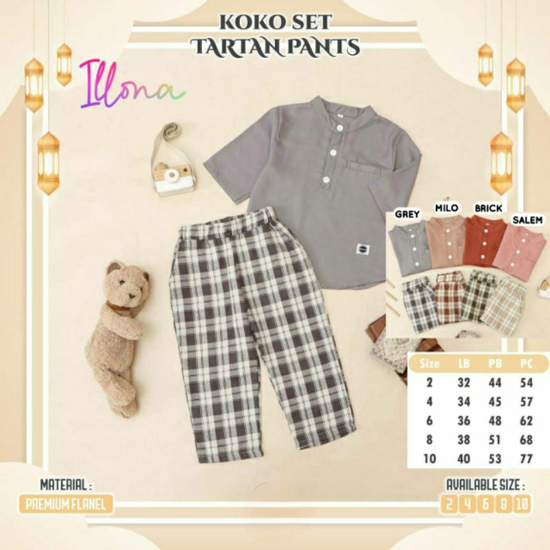 TARTAN SET BY ILLONA EMILIO SET BY KAKADEDE SETELAN ANAK LAKI-LAKI PGJ KIDS
