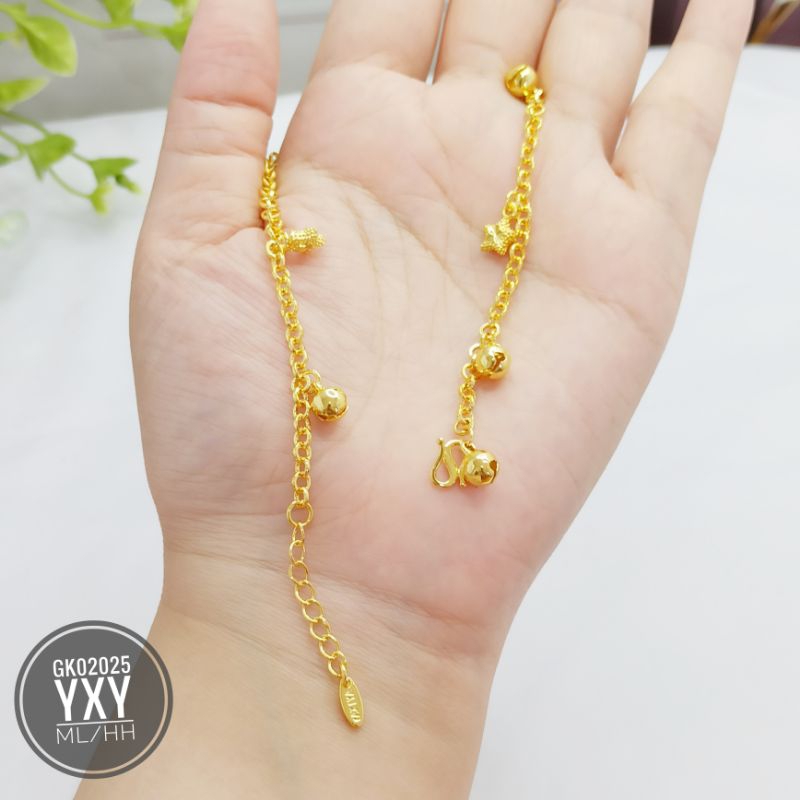 Gelang kaki yaxiya rantai bintang warna 24k gold GK02025