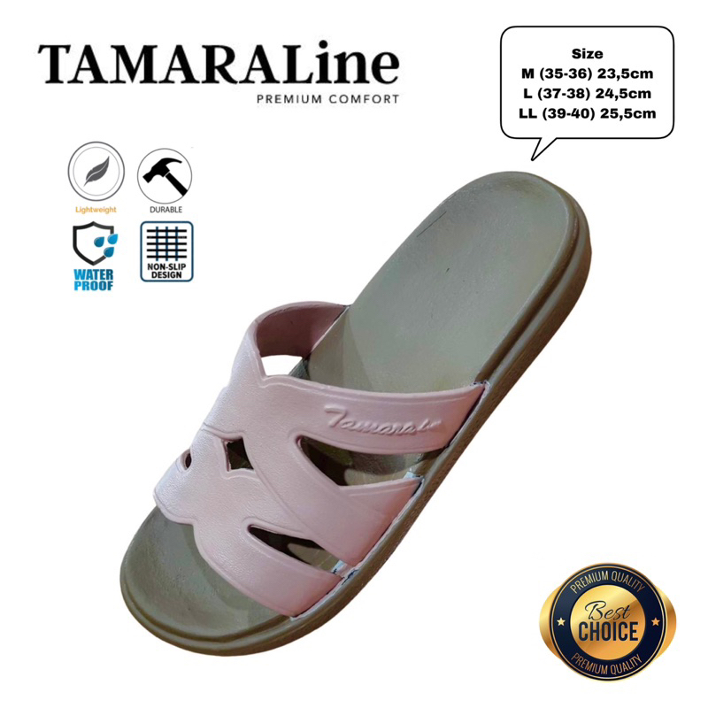 Sandal Selop Slide Slip on Karet Wanita Dewasa / Remaja - TAMARALINE 229 / Bahan Premium Lentur Empuk Ringan Kuat Anti Slip Anti Air / Model Sandal Casual Santai Rumah Hotel Outdoor Kamar Mandi Murah Original