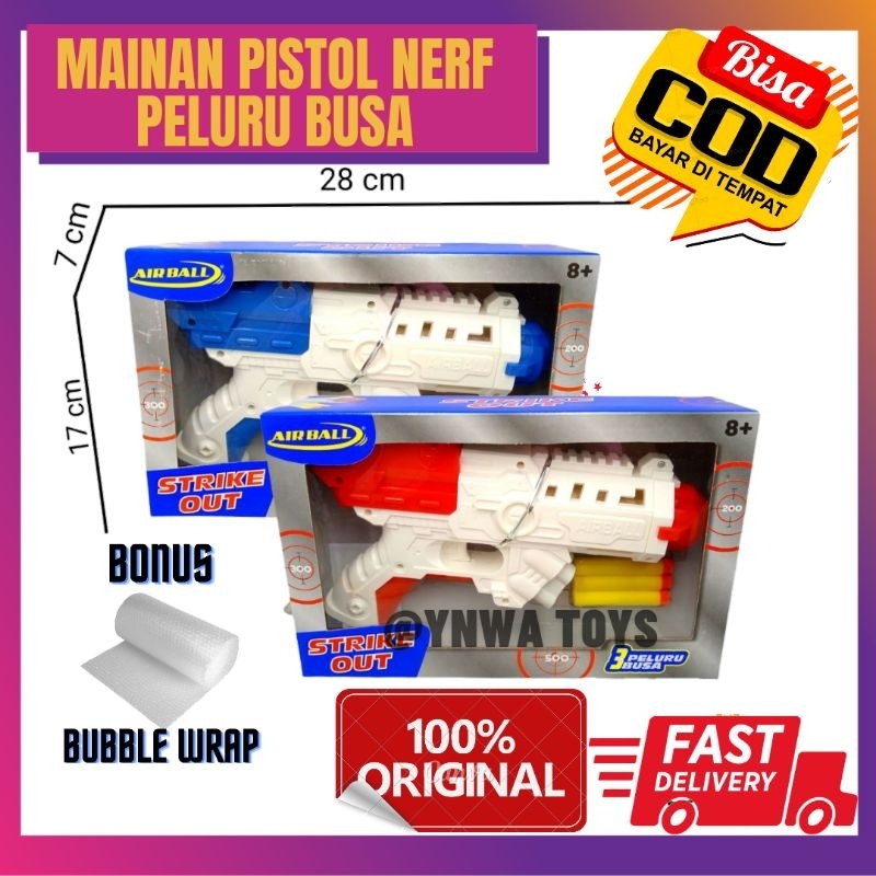 MAINAN ANAK PISTOL PISTOLAN NERF TEMBAK TEMBAKAN KOKANG PELURU BUSA KARET NEMPEL DI KACA/MAINAN ANAK