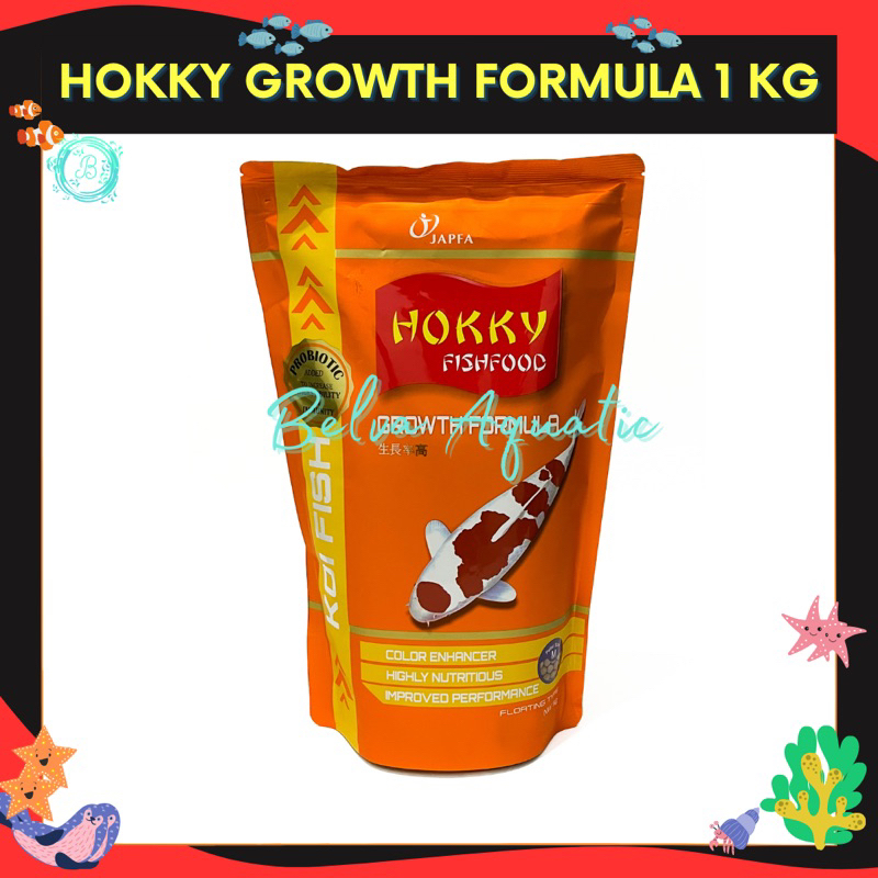 Hokky Growth Formula 1kg Pakan Ikan Hias Pelet Koi Fish Food Nutrisi Pertumbuhan 1 kg