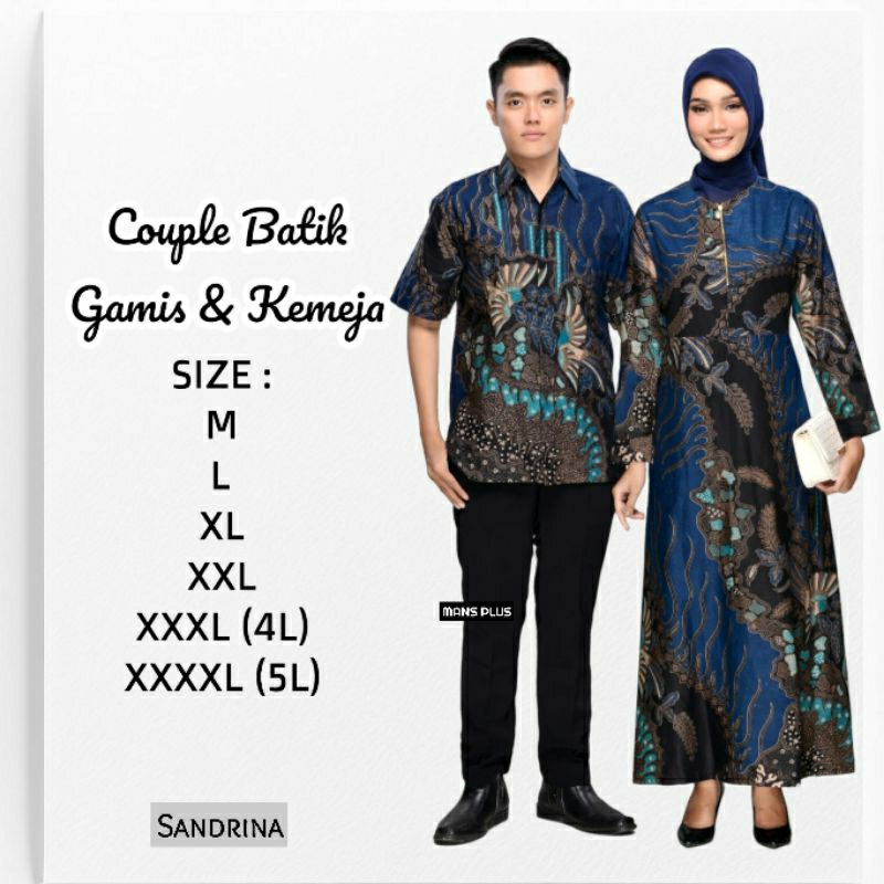 Couple Batik Keluarga Pasangan Gamis Jumbo Big Size 4L-5L Sarimbit Maxi Longdress Modern VVP