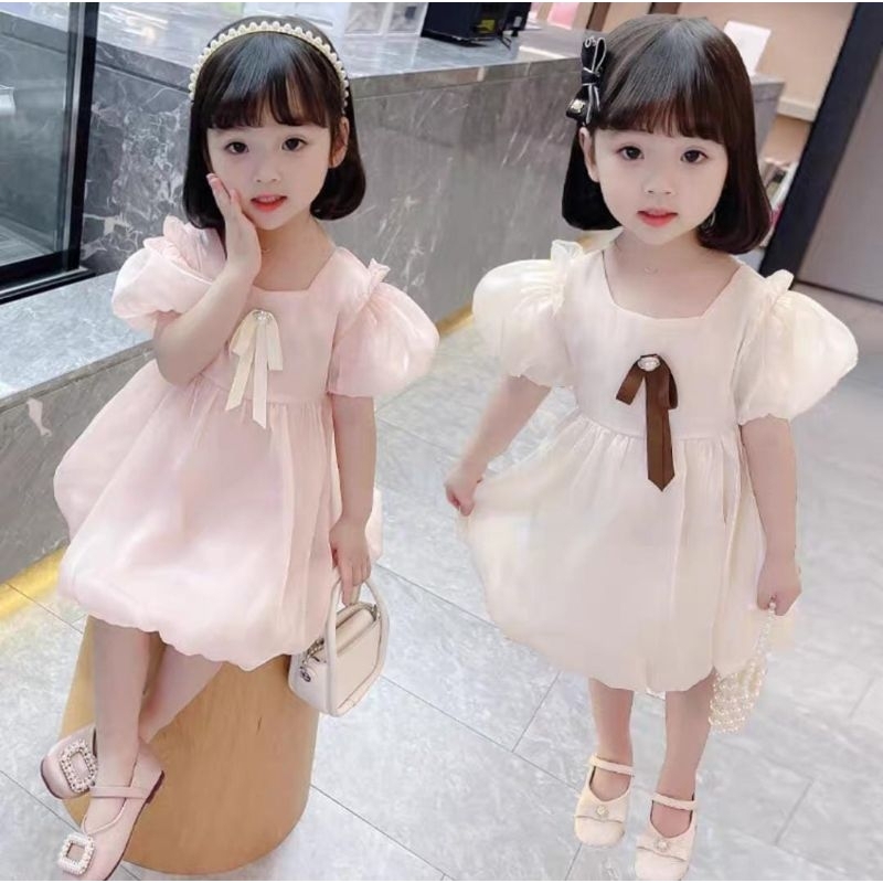 Dress Mewah Organza Satin Import/Dress import anak perempuan
