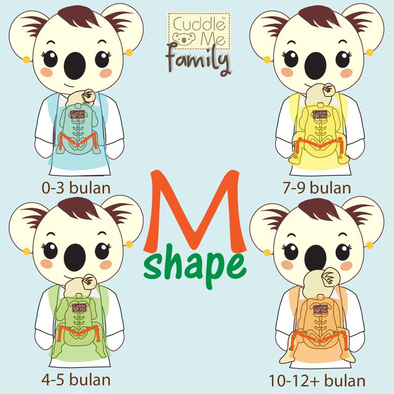 CuddleMe Lite Carrier Gendongan Bayi M Shape