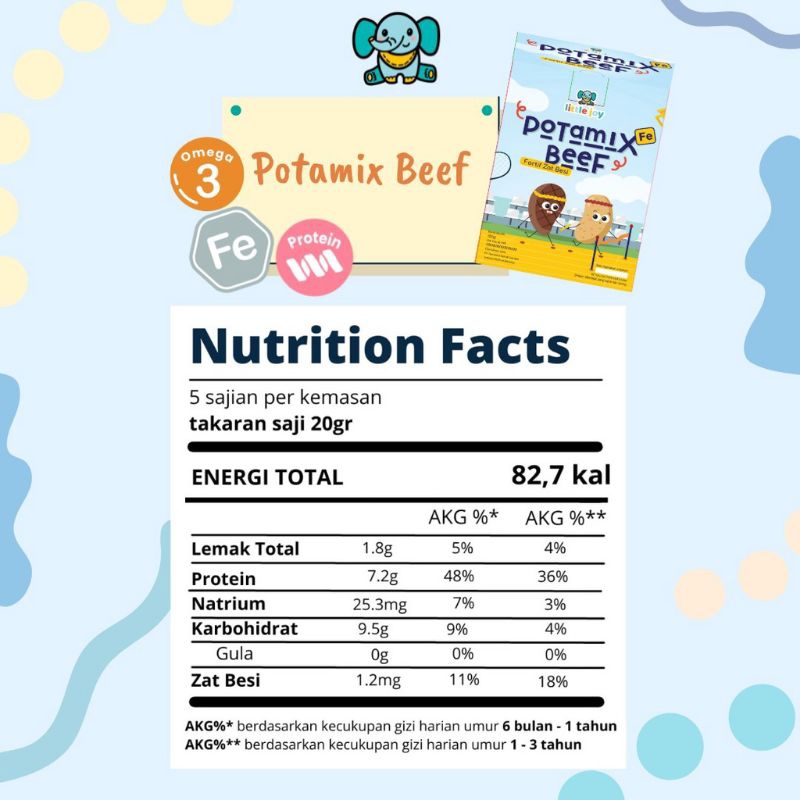 Little Joy Portamix Salmon /Portamix Beef / Little Joy Bubuk Kentang MPASI