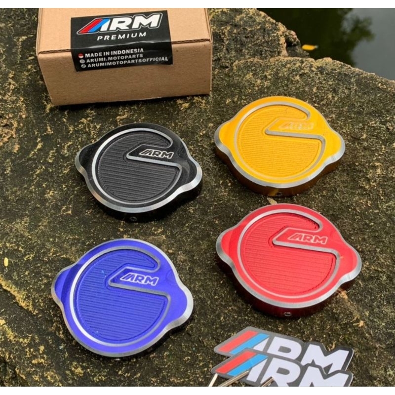 ARM PREMIUM cover cap radiator alumunium full cnc cap radiator arm