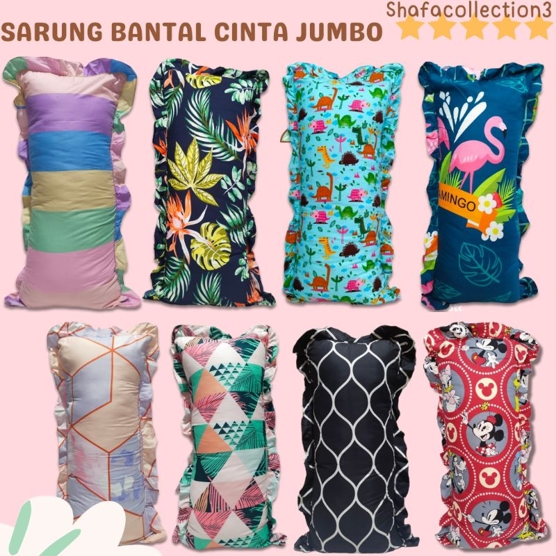 [COD] Sarung Bantal Cinta Bahan Microtex UK 50x100 termasuk Rumbai