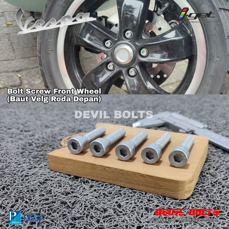 Baut Velg Roda Depan Vespa Matic Original