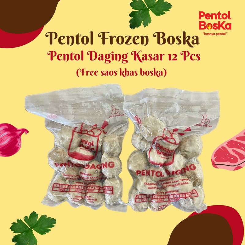 

PENTOL FROZEN BOSKA - Pentol Daging Kasar - 12 Pcs