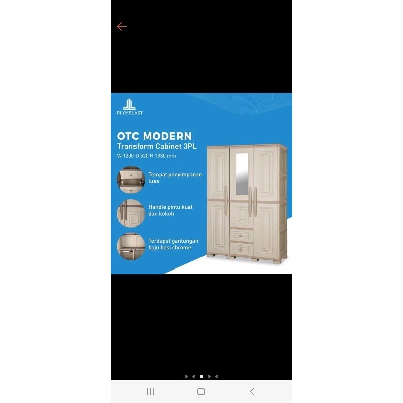 lemari olymplast 3pintu