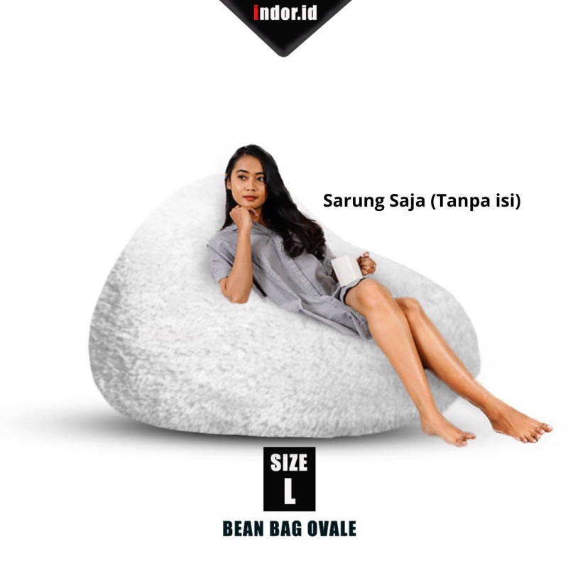 indor.id COVER Bean Bag OVALE Size L Premium - Cover Bean Bag Deawasa - Cover Bean Bag Murah
