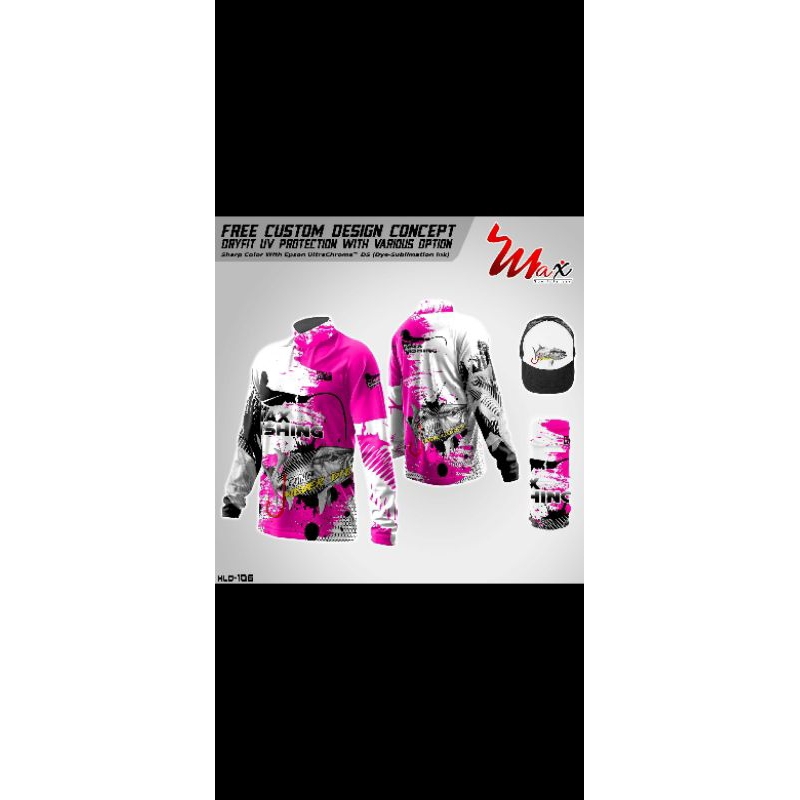 Max Jersey Mancing Custom Dryfit Anti UV High Quality