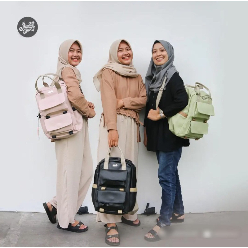 [TERMURAH] Ransel Lili Polos - Tas Rumah Warna
