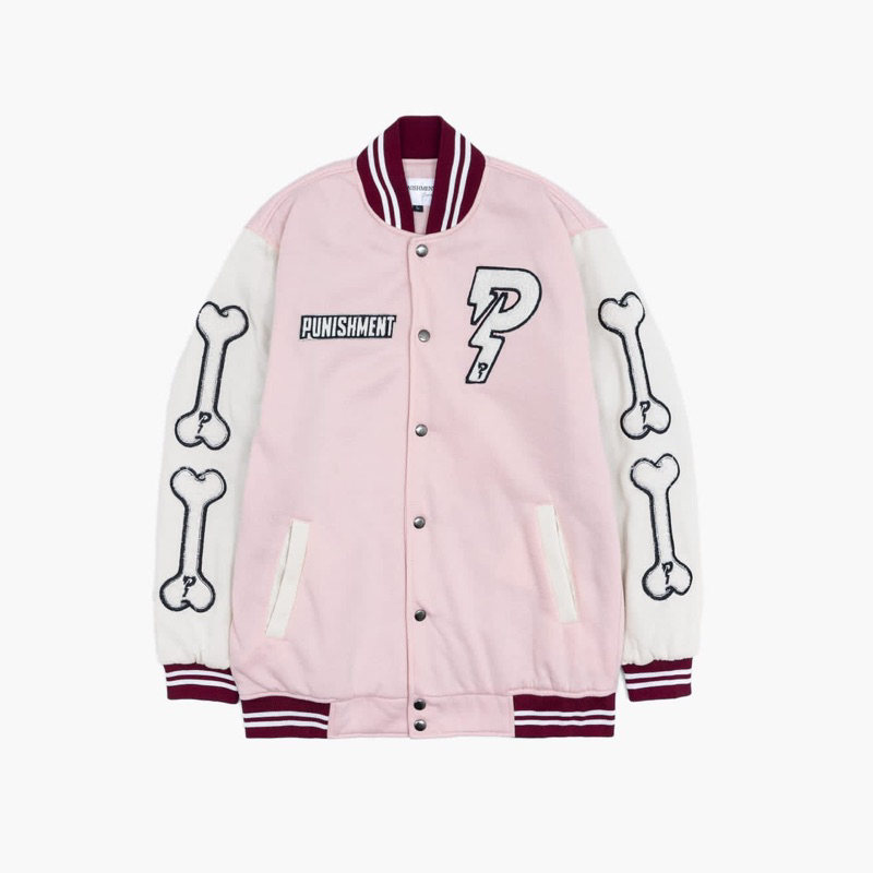 Jaket varsity baseball pria wanita original punishment full bordir bahan tebal dan halus