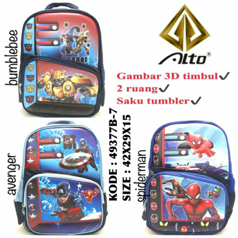 TAS RANSEL ANAK COWOK TK BY ALTO 49377B-7.