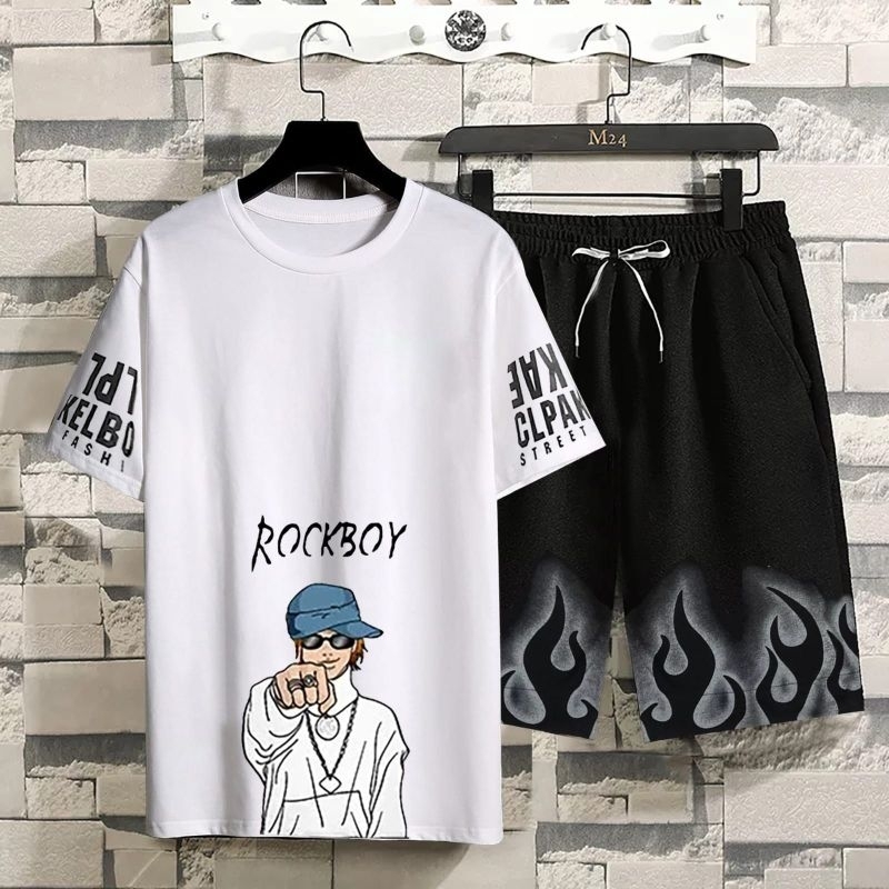 STELAN ( RB ) STELAN PRIA DEWASA 1 SET KAOS DISTRO + CELANA PENDEK MODEL TERBARU