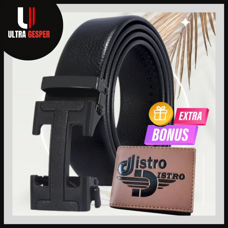 {PROMO} Ikat Pinggang Pria H mens Leather Belt Gesper Sabuk Kulit BIG SIZE 120-130CM Sabuk Kulit 2021 distro Terbaru Pria Cowok Kekinian Bonus dompet mini Laki Laki keren kulit import distro Levis terbaru